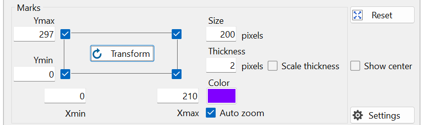 Perspective correction parameters